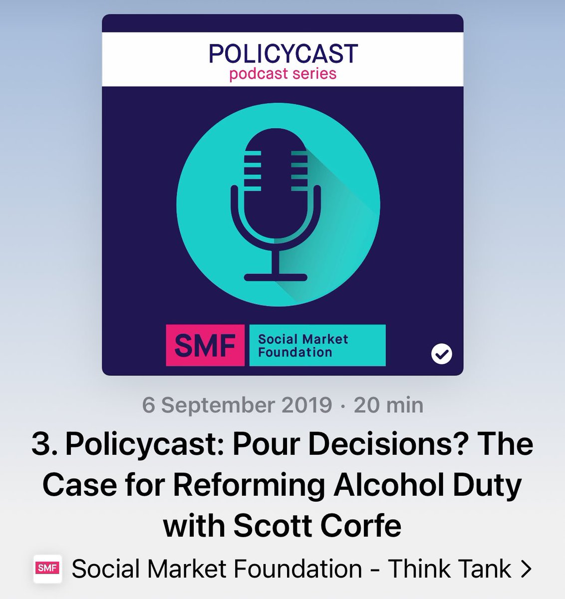 And, as a bonus, they even did a podcast, which will save you reading 72 pages and nonsense like ‘the EU stops us from taxing wine on alcohol content’. ‘The case for reforming the UK's alcohol duty system.’ Listen from the start or, say, from 11 mins in. podcasts.apple.com/gb/podcast/soc…