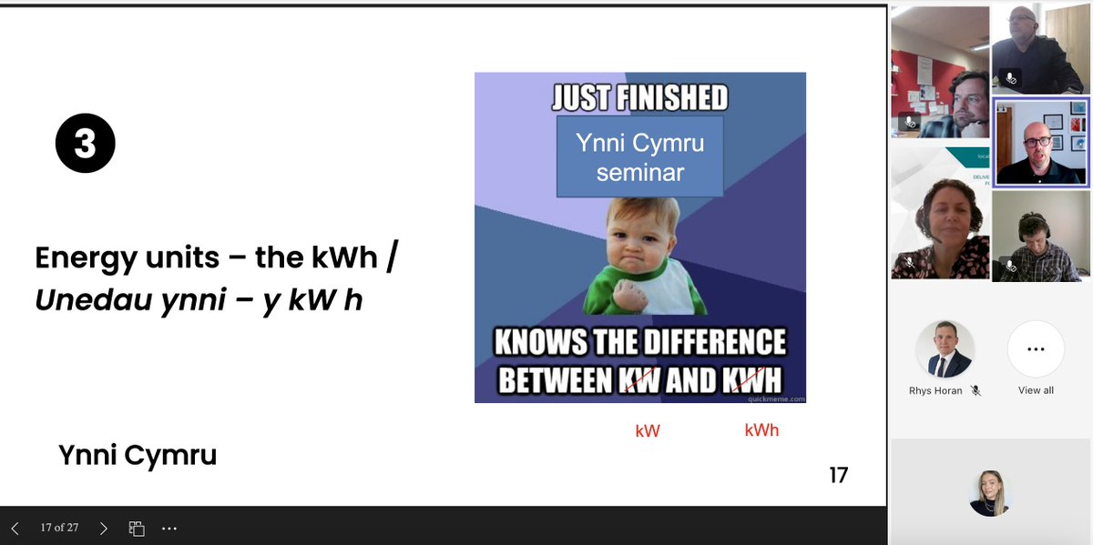 Thank you Dr Jeffrey Hardy for hosting such an excellent seminar today on energy essentials! 👏 With @WelshGovernment's publicly owned energy company Ynni Cymru, we are holding a series of free virtual energy seminars. Sign up for next week: forms.office.com/e/0DZ84KSS8w