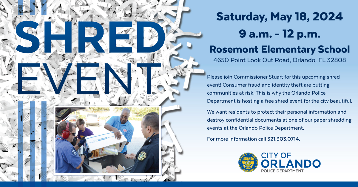 SHRED EVENT: Join us for our Community Shred Event happening on Saturday, May 18. Bring all your outdated documents, sensitive papers, and old files for secure shredding right on-site!