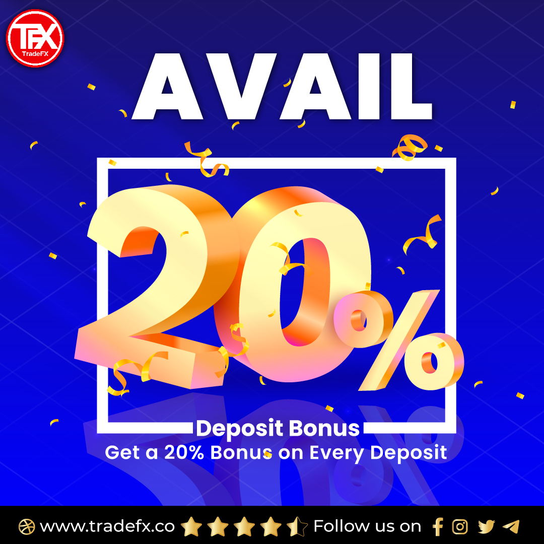 🚀 Don't miss out on this amazing offer from @tradefx! Get a 20% bonus on every deposit with their AVAIL Deposit Bonus. Trade smarter and maximize your profits today! #forex #trading #depositbonus