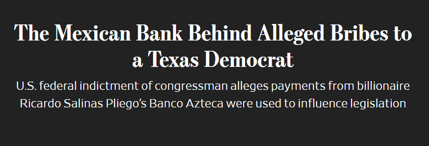 Mexico: aligning itself with socialist strongmen in Latin America, turning a blind eye to fentanyl, helping China avoid tariffs, enabling an invasion across the southern border, and bribing American politicians. With 'friends' like this, who needs enemies?