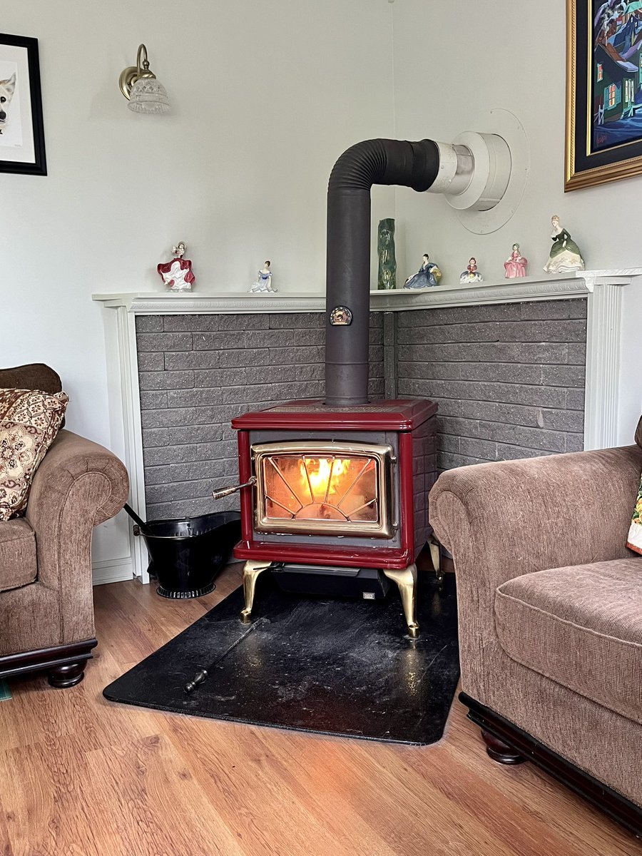 After days of wet weather it was damp enough in the house last night for the Mrs. to light a little fire. Even at this time of the year the stove comes in handy on these really cold, damp days. The heat dries up the air in no time at all.