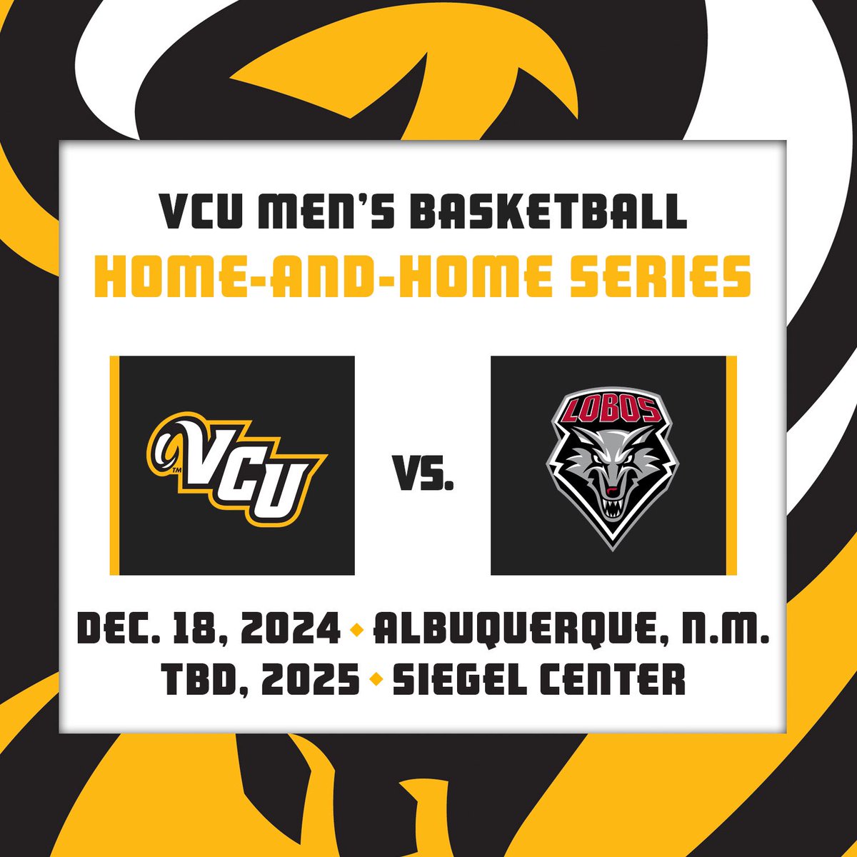 We have agreed to a home-and-home series with defending Mountain West Champion New Mexico that will take place during the 2024-25 and 2025-26 seasons! #LetsGoVCU