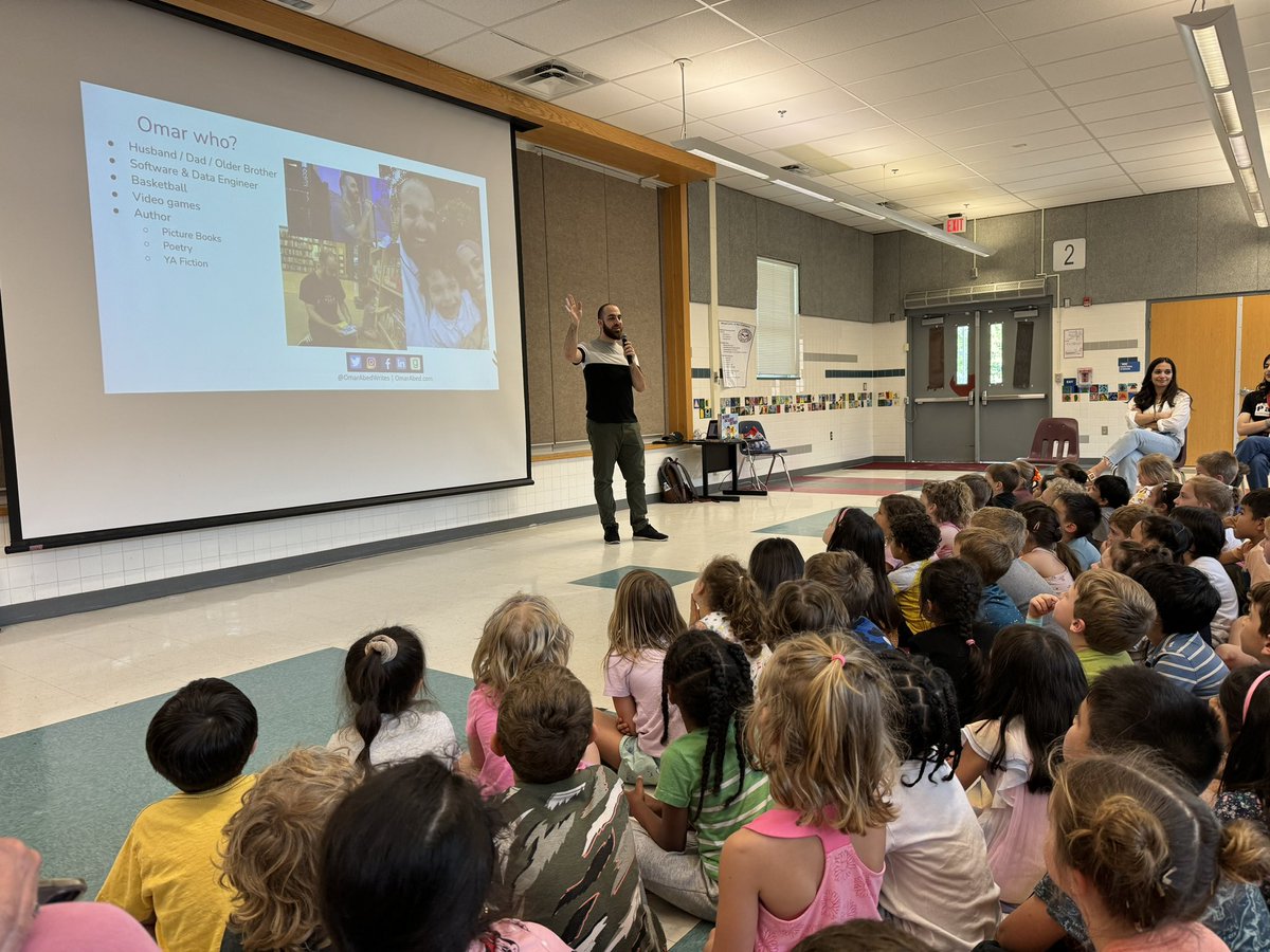 So many thanks to @OmarAbedWrites for a wonderful author visit to @Clermont_ES today. Our students loved hearing your story! @FCPS_LIS @FCPSR3 @fcpsnews