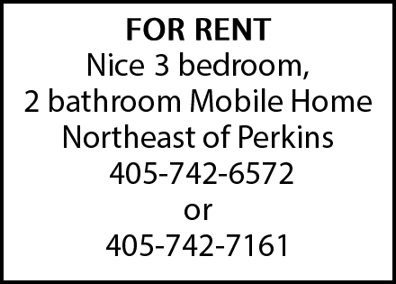 Rental Available! Call at 405-742-6572 or 405-742-7161
#therightchoice #Classifieds #printadvertising #madeinoklahoma #oklahomaowned #TheRightChoice #shopperswork #rental #perkinsok