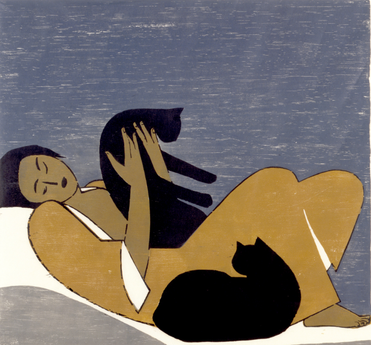 Woman and Cats, 1962 © Will Barnet (American, 1911 - 2012)
