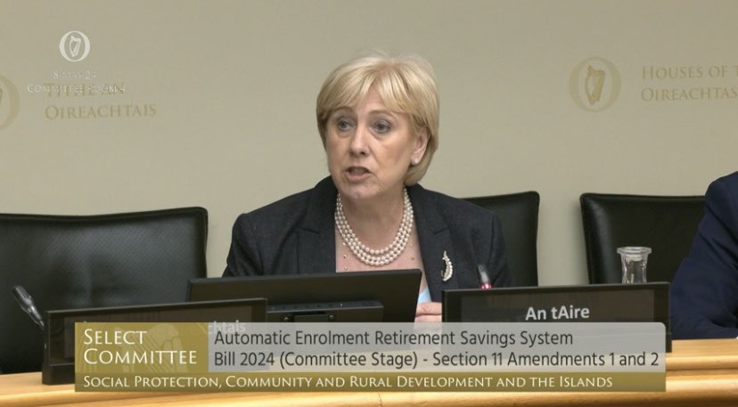 Delighted to bring our landmark Auto-Enrolment Bill through committee stage of @OireachtasNews this evening . Next step report stage!