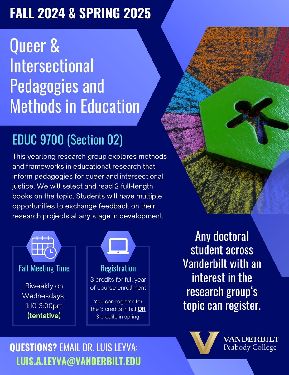 I am looking forward to teaching this yearlong doctoral research group next academic year. Please spread the word across your Vanderbilt doctoral student networks.