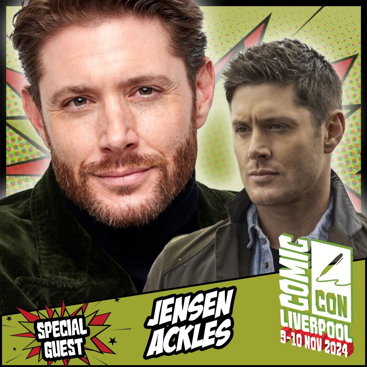 Comic Con Liverpool welcomes Jensen Ackles, known for projects such as Supernatural, Smallville, The Boys, Dark Angel, and many more. Appearing 9-10 November! Tickets: comicconventionliverpool.co.uk