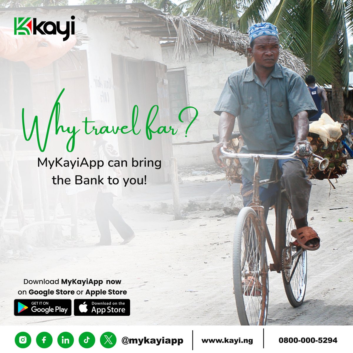 Living in rural areas just got easier! With Kayiapp, transferring money is as simple as a few taps on your phone, no matter where you are. Say goodbye to long journeys to the bank and hello to hassle-free transactions.

#MyKayiapp #RuralFinance #EasyTransfers
#DigitalBanking