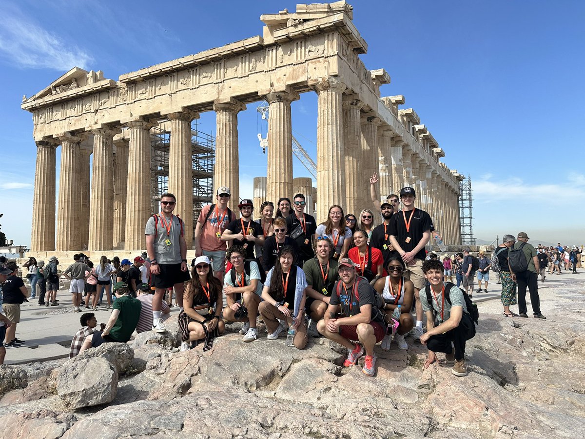 UC_SPAD's tweet photo. Day 2 for #UCSPADinGREECE. Highlights included the Parthenon, Theatre of Dionysus, Acropolis Museum, and Panathenaic Stadium (first modern Olympic Games in 1896). Discussed event management issues then compared to today. Off to Olympia tomorrow to see the ancient Olympic venues. https://t.co/i5mTb06pn1
