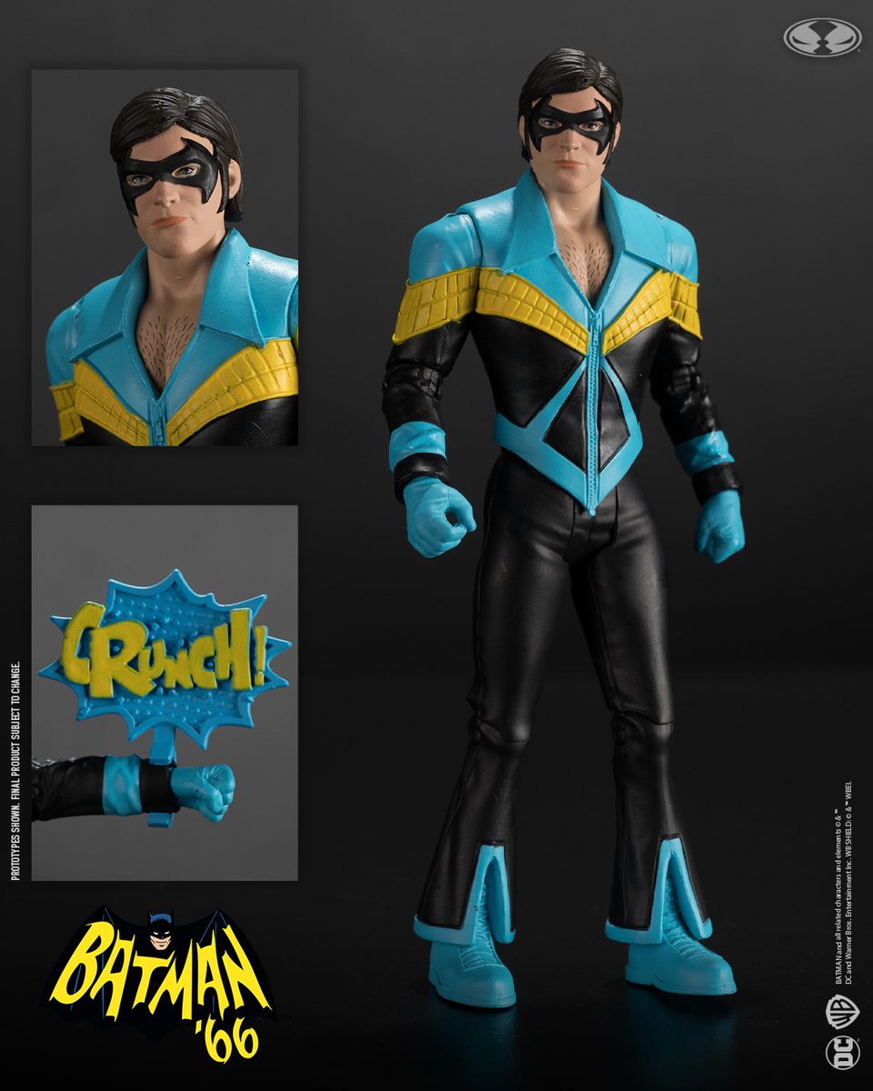 Nightwing™ is available for pre-order NOW at select retailers! ➡️ bit.ly/NightwingDCRet… 6' scale figure is based on the classic comic book and includes 2 action word bubbles. #McFarlaneToys #DCRetro #Batman66 #Nightwing