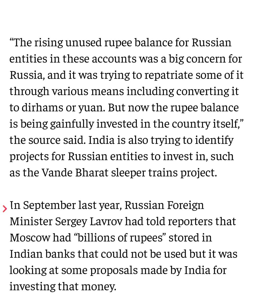 @bhan_ban Vous devriez relire, la solution proposée par l'Inde est que la Russie investisse dans le pays plutôt que de rapatrier l'argent