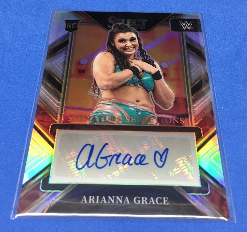 For #wrestlingcardwednesday I'll go with this @AriannaGraceWWE Select auto ... she's hilarious. #collect #WWE #NXT