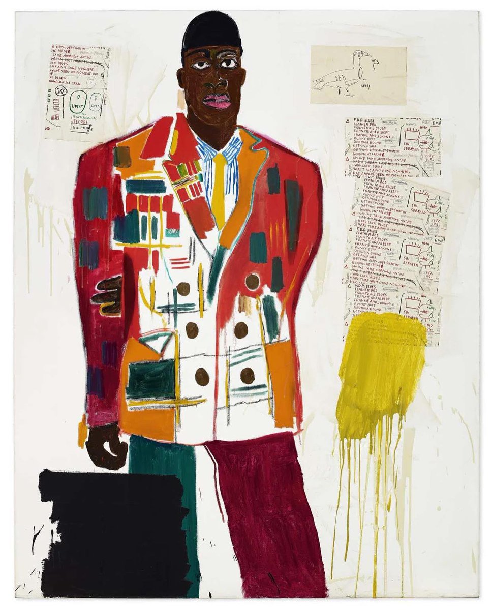 A Sean Brown original rug inspired by Jean-Michel Basquiat’s “MP” painting (1984).