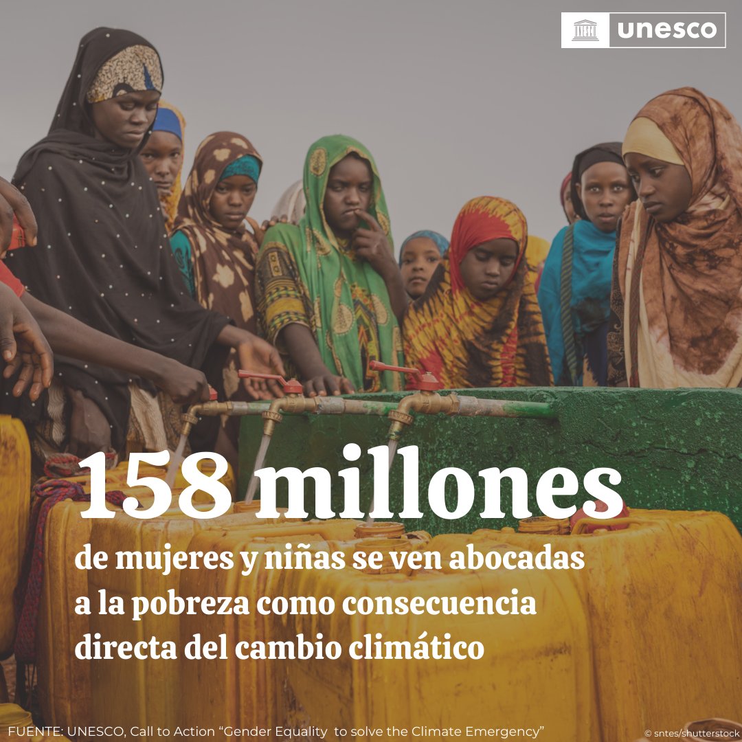 Las urgencias climáticas nunca son neutrales en cuanto al género. La UNESCO fomenta el empoderamiento y liderazgo de la mujer y mejora su participación en el foro multilateral para tratar la crisis climática. unesco.org/sites/default/… #IgualdadDeGénero