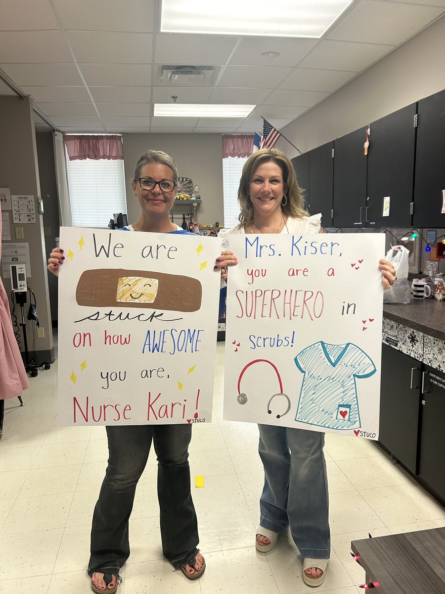 marcusstuco's tweet photo. We are so thankful for Nurse Kari and Mrs. Kiser! Thank you for always taking care of us!!🩹🤕 https://t.co/1JrYRN0Z1z