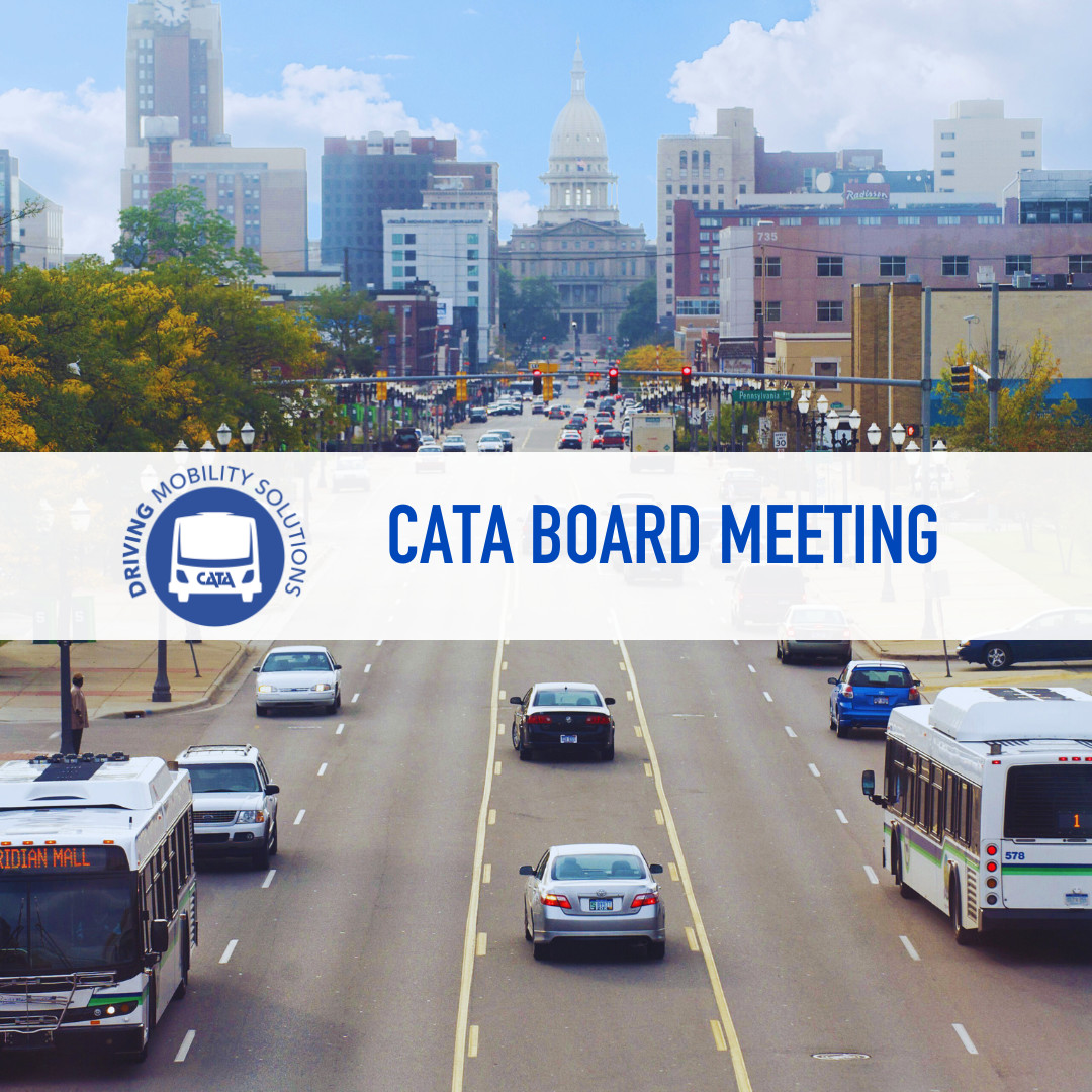 The Capital Area Transportation Authority will host its monthly board meeting at 4 p.m. next Wednesday, May 15 at the Disability Network Capital Area. The public can attend virtually or in person. Visit cata.org/Board for details. 💻 #rideCATA #publictransit