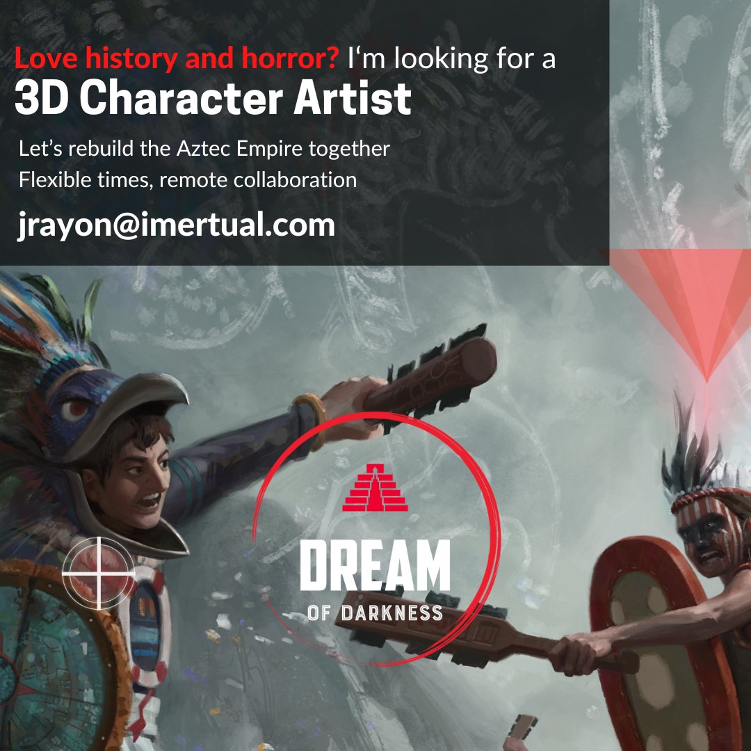 💀Si eres artista cool y te encanta Resident Evil clásico, ¡escríbeme!

Tenemos buenísimos artistas, pero tenemos que apurarnos para aprovechar una oportunidad.  
#gameart #gamedev #Unity #Aztec #horror #collaboration