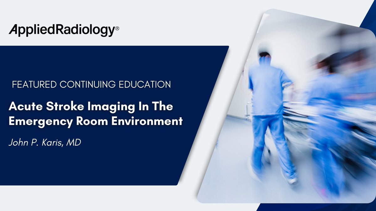 New Featured Continuing Ed! In this CE/CRA accredited program, Dr. John Karis increases awareness of the importance of a quick, determinate diagnosis when assessing acute stroke injury. Check it out ➡️ bit.ly/3y5fpst #Radiology #Imaging #RadEd #StrokeAwarenessMonth