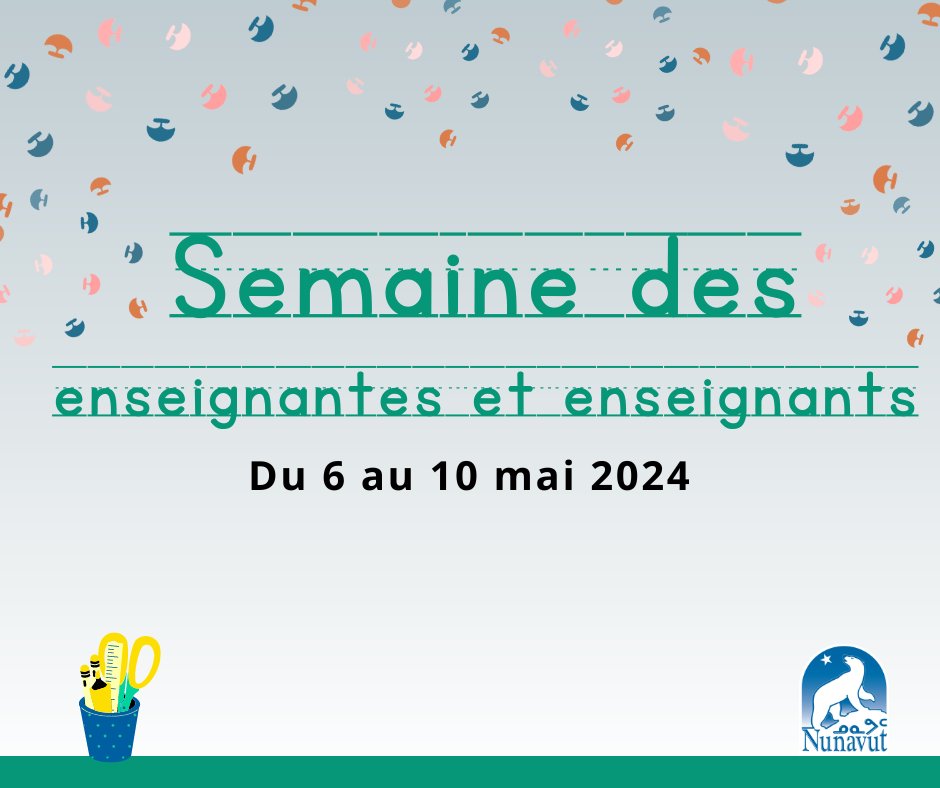 🎉 Célébrez la Semaine des enseignantes et enseignants en vous impliquant dans l’éducation de votre enfant. Parents et éducateurs, partenaires pour un avenir meilleur! ➡️ gov.nu.ca/fr/education-a… #BravoEnseignantesEtEnseignants