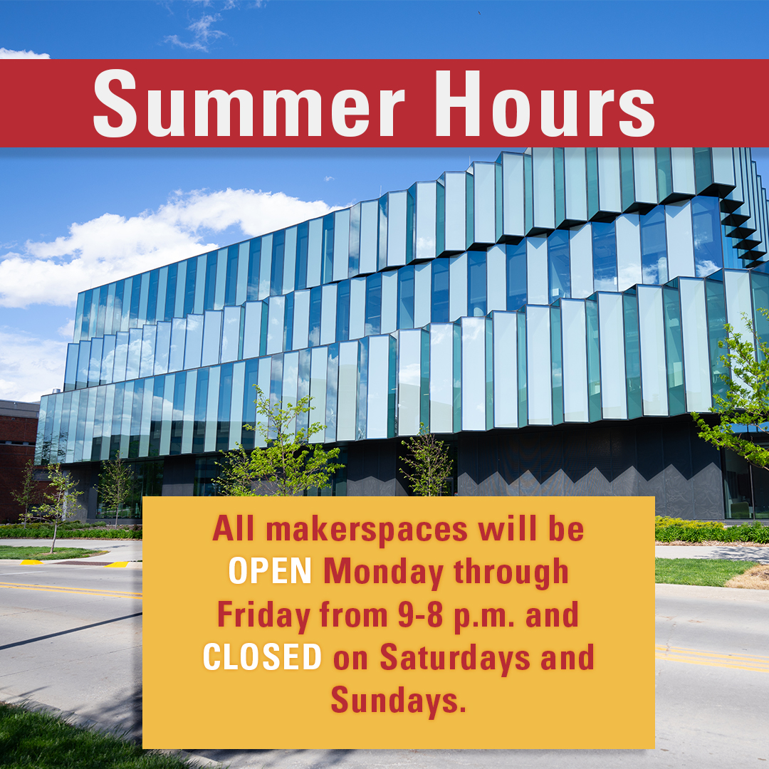 ☀️ Ready to dive into summer with our updated schedule! 📅 Starting next week: 🔴 Our makerspaces will be OPEN Monday through Friday, 9 am to 8 pm. Let the creative sparks fly! ✨ 🔴 Please note: Both makerspaces and the building will be CLOSED on Saturday and Sunday.