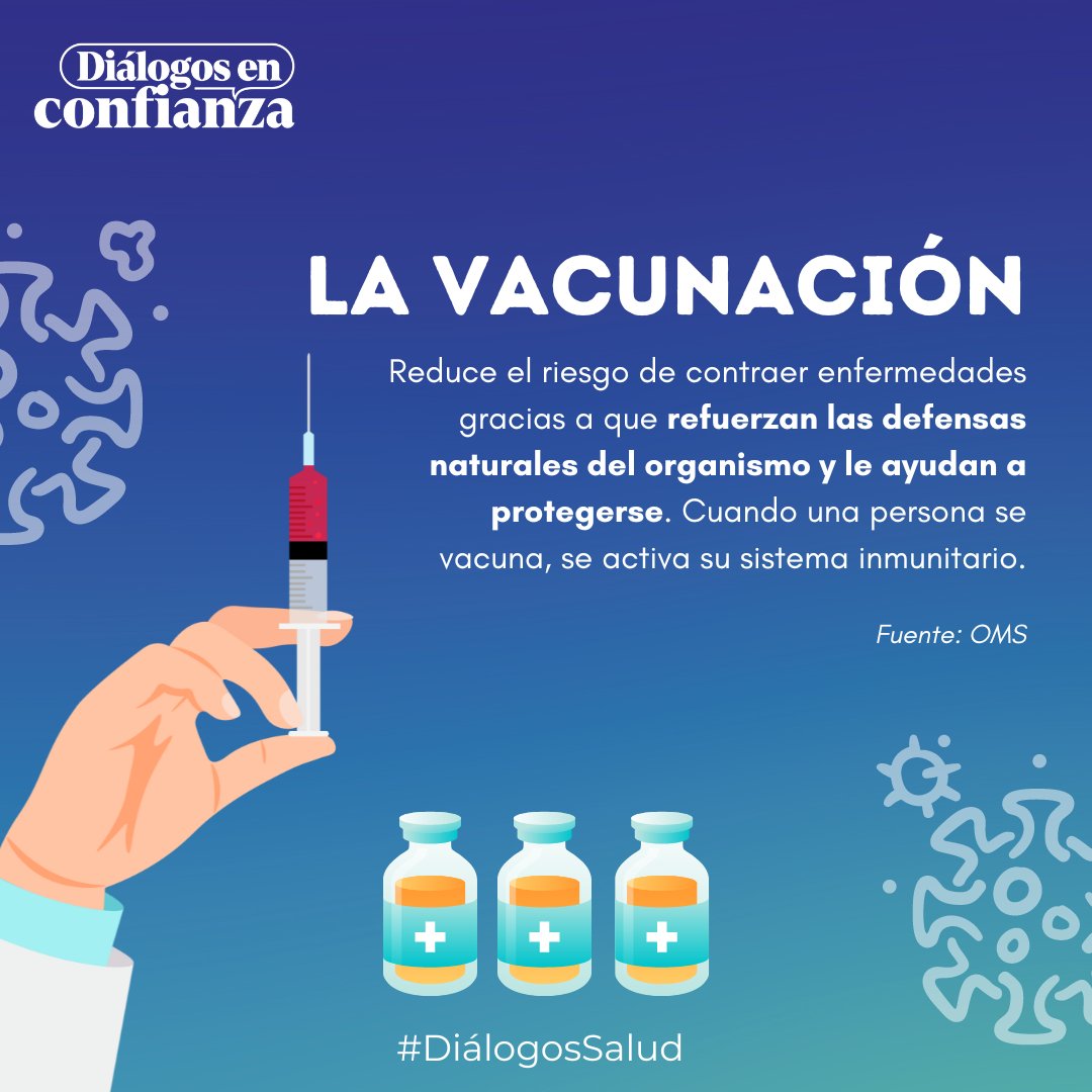 ☝️En nuestro país, la #vacunación es considerada una de las #estrategias de #salud pública con mayor éxito para el control, eliminación y erradicación de #enfermedades. 🦠😷

📌 Sintoniza el lunes #DiálogosSalud a las ⏰ 9:30h.

🎙️ @pepebandera1 y Dra. Citlaly López