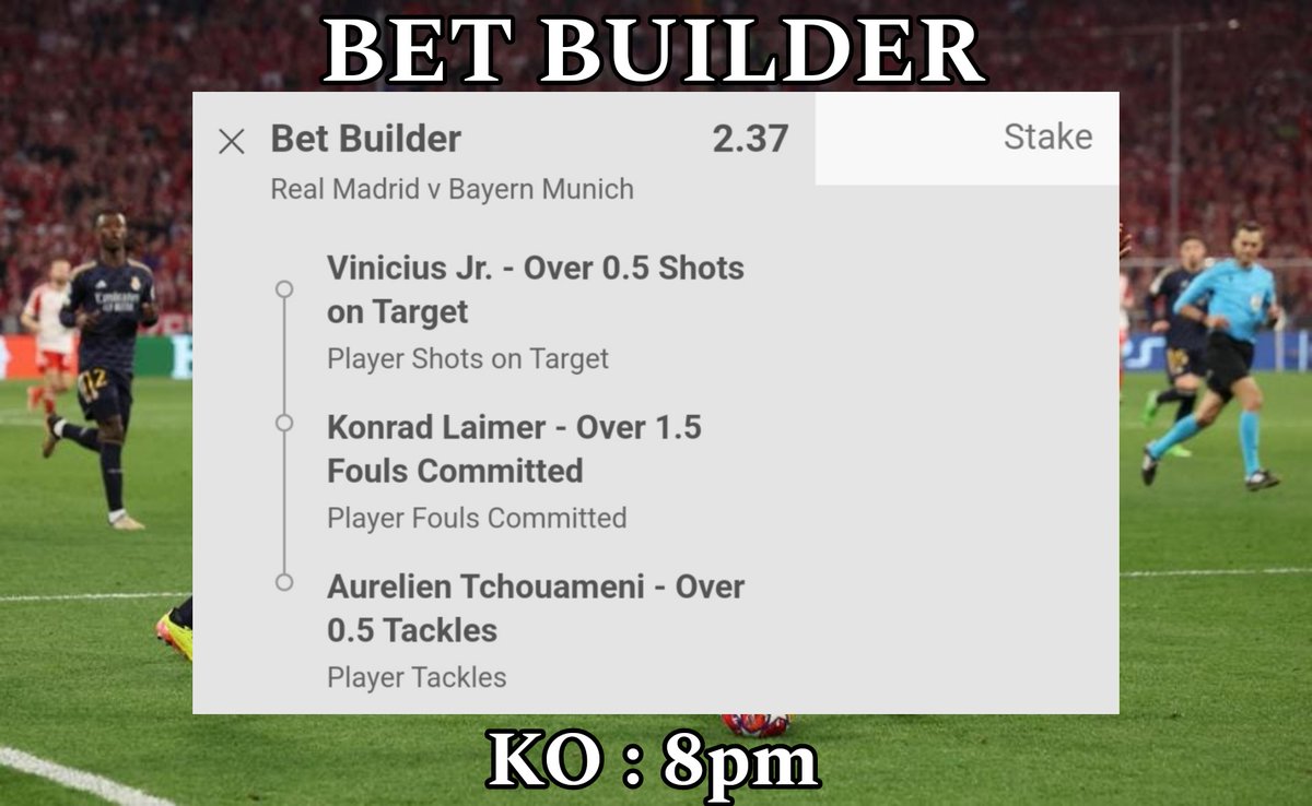 BET BUILDER KO : 8pm Champions League 🏆 #Football #Tips #Bets #Betting