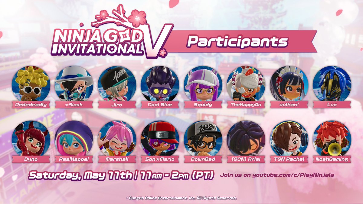 NINJA GOD INVITATIONAL V | Participants The first 16 to kick off the season! May the Ninja God luck be in your favor 🫡