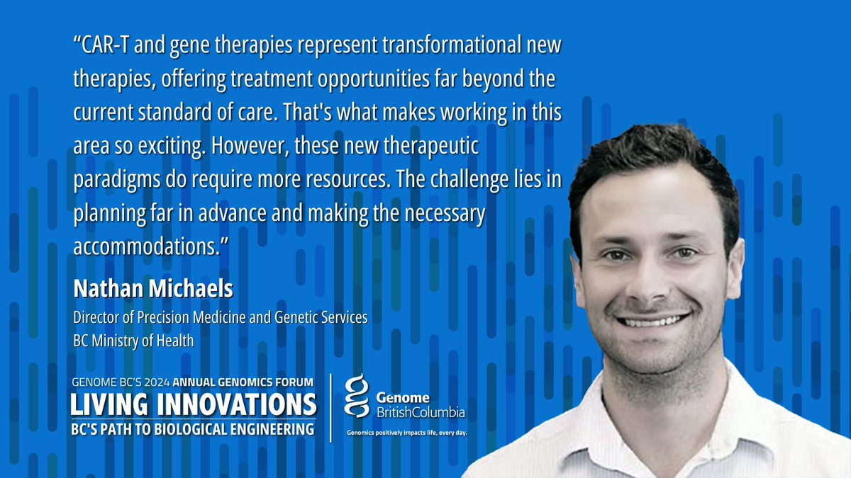 Fantastic insight from Nathan Michaels at this morning's panel, Unlocking Hope: From #GeneEditing to #ImmuneRevolution, at the #AnnualGenomicsForum2024.

#GenomicsForum2024 #CARTCells #GeneTherapy