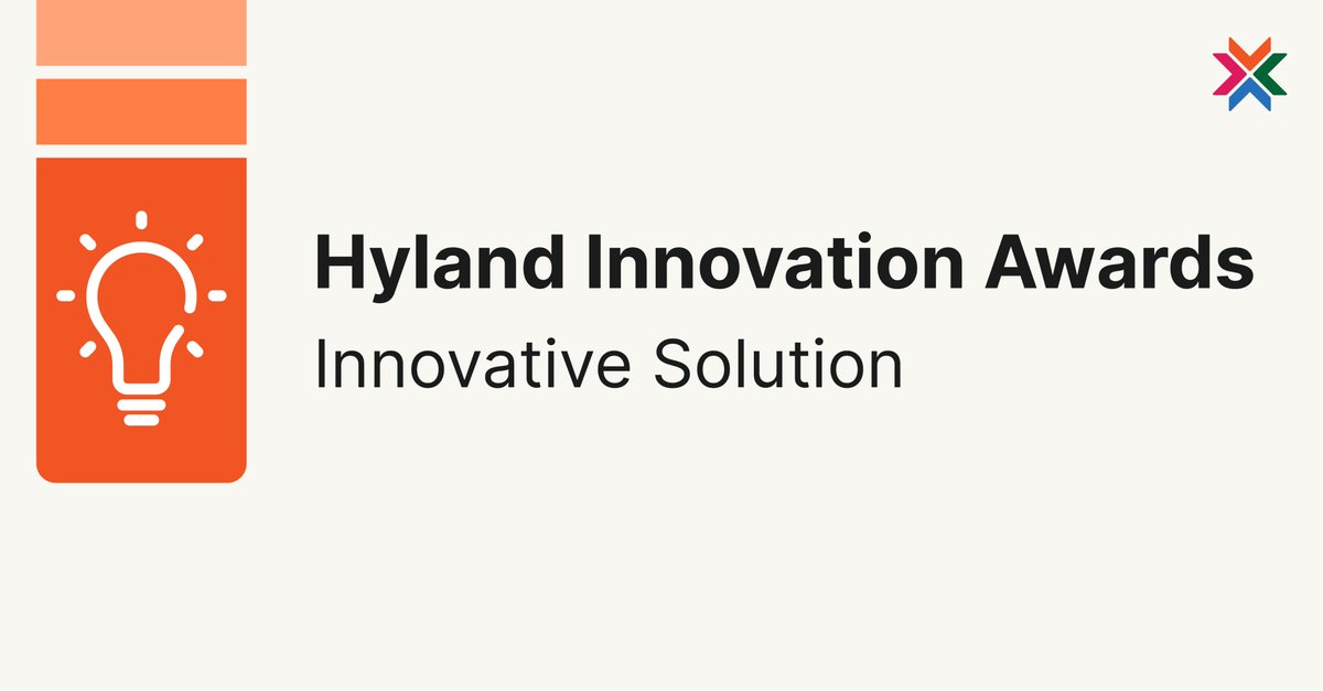 Hyland Innovation Awards: Part ☝️ - The 'Innovative Solution' This category honors a customer that implemented a solution that demonstrates exceptional creativity and forward-thinking within its field. Submit your nomination now: communitylive.com/event/b4ba37f2…