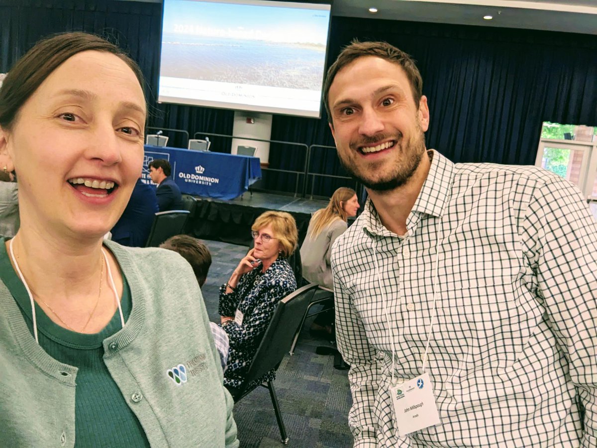 Institute's Katya Wowk, senior social scientist, and John Millspaugh, engineer @Arcadis, were at a Nature-Based Design Forum May 7 in Norfolk, VA, organized by Old Dominion University and Chesapeake Bay Foundation. Great discussions around bringing together science and practice.