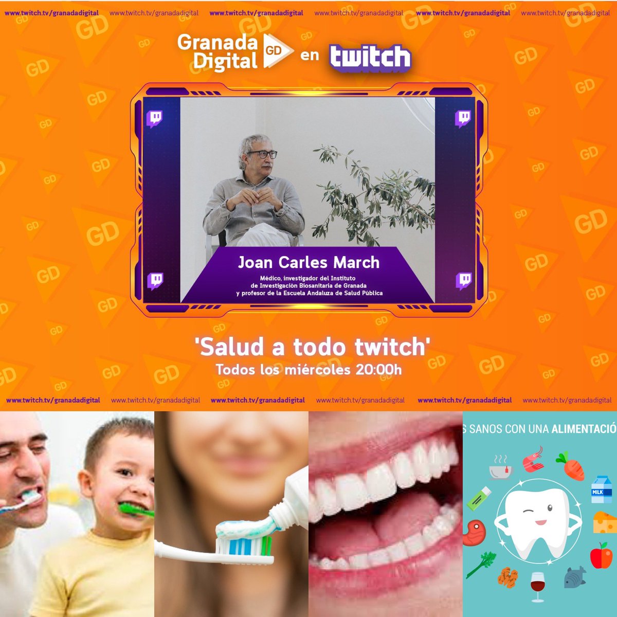 Empieza mi programa #SaludATodoTwitch de <a href="/granadadigital/">GranadaDigital</a> con 

• Cristina Serrano, Periodoncista Comité Editorial <a href="/cuidatusencias/">cuidatusencias</a> 

• Rosa Tarragó, <a href="/tarrago_gil/">Tarrago-Gil Rosa</a> Presidenta Colegio Higienistas Aragón <a href="/AhbAragon/">CPHD ARAGÓN</a> 

<a href="/SEPAperiodoncia/">SEPA</a> 

✅youtube.com/live/GpyvUA2b2…