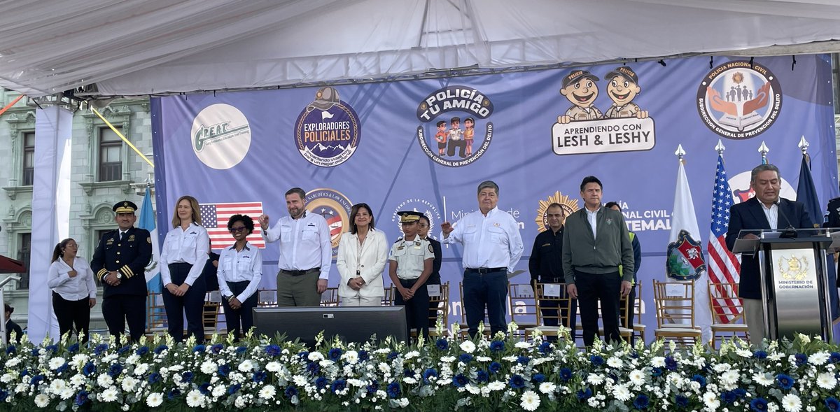 Engaging youth & developing trust is crucial to build safe communities. INL is proud to support today’s Crime Prevention Programs launch aimed at reaching youth nationwide w/ Guatemala’s National Civil Police, & PDAS Smith-Wilson participating today alongside @usembassyguate.