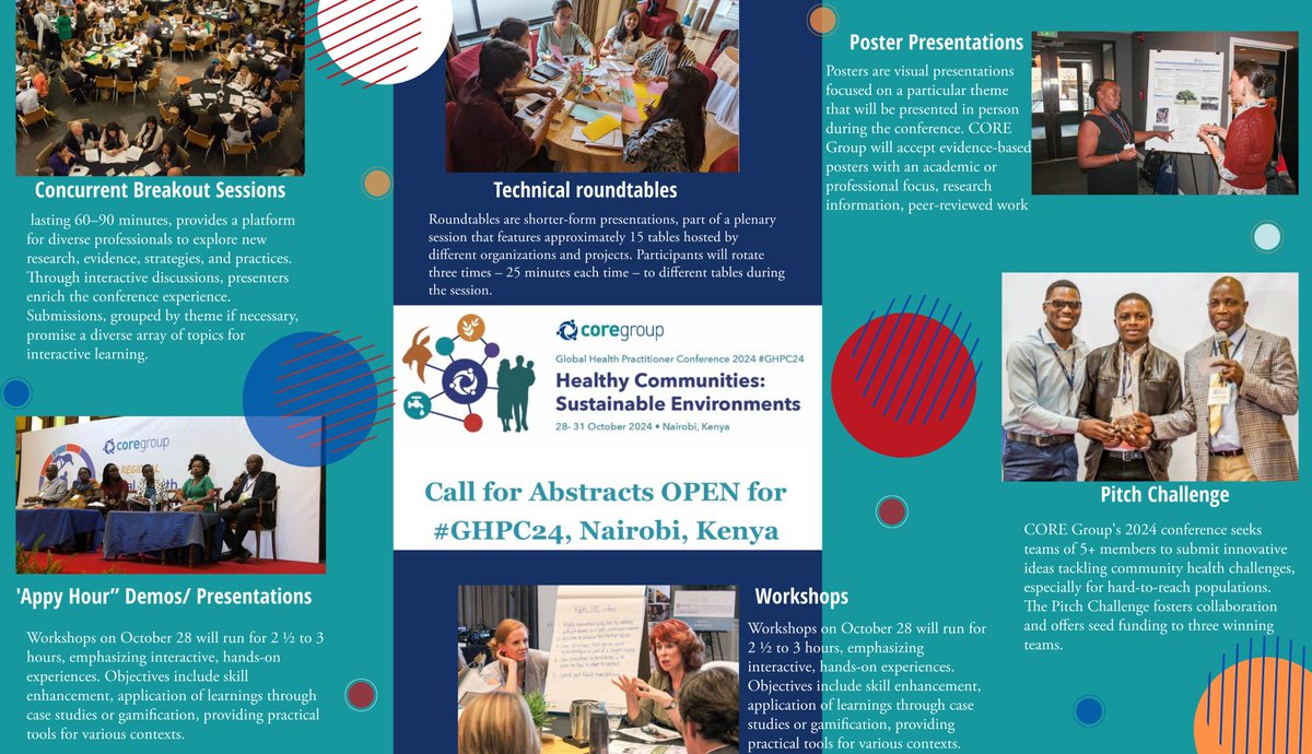 🤩⏱3 DAYS LEFT! Just until May 10, 2024, at 11:59 pm EST to send in your groundbreaking abstracts. Dive into the CORE Group Global Health Practitioner Conference 2024 in Nairobi, Kenya, themed 'Healthy Communities: Sustainable Environments🌍conference.coregroup.org/agenda/