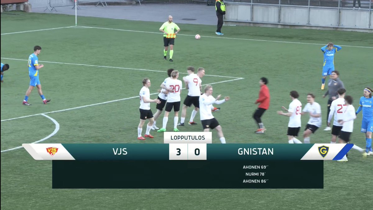 Gnistanin ja Vantaan Jalkapalloseuran välinen etäisyys tämän hetken sarjataulukoilla mitattuna on 32 sijaa (kun lasketaan jokaisen Kakkosen lohkon joukkueet 1-6, VJS omassaan sijalla 7). 

Toinen pelaa pääsarjassa, toinen neljännellä sarjatasolla. 

Rakastan sinua, <a href="/SuomenCup/">Jalkapallon Suomen Cup</a>