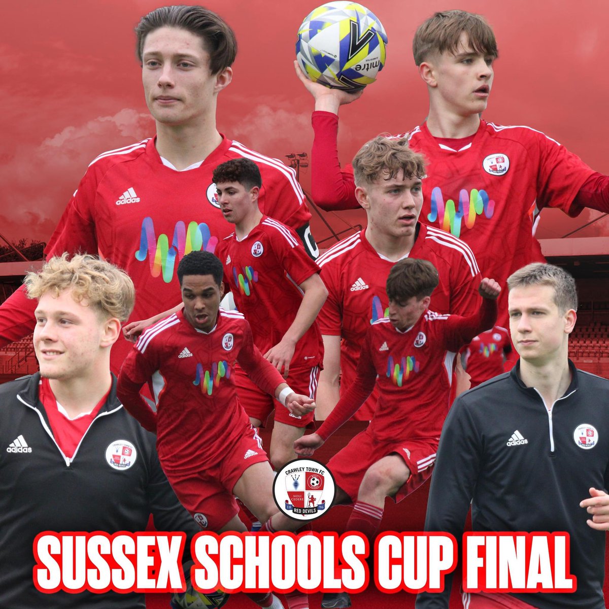 🔴👀 𝗘𝘆𝗲𝘀 𝗼𝗻 𝘁𝗵𝗲 𝗙𝗶𝗻𝗮𝗹 👀🔴

On Friday our Education Academy will represent Holy Trinity School in the Sussex Schools FA U19 County Cup Final. All details can be found below!

📅 Friday 10th May 2024
🏟Sussex FA, Culver Road, Lancing, BN15 9AX
⏱19:45 Kick Off
🆚