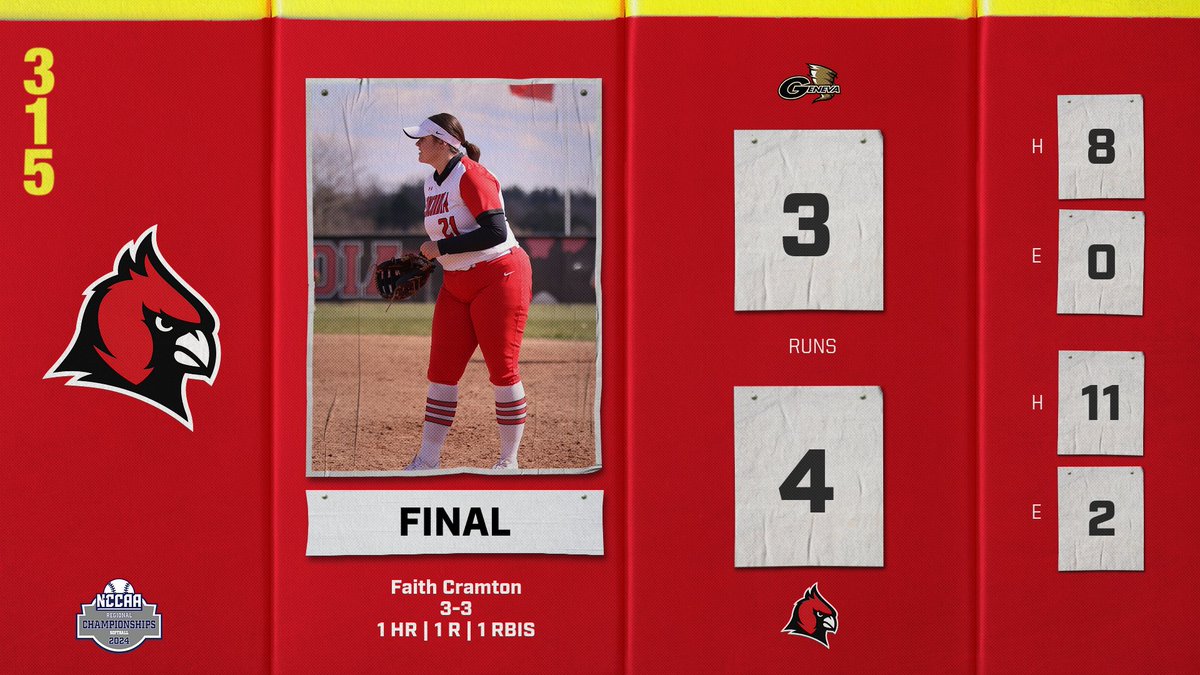 🥎FINAL🥎 @CUAA_Softball claims the Midwest Regional title and receives an auto bid to the NCCAA World Series next week! #gocards
