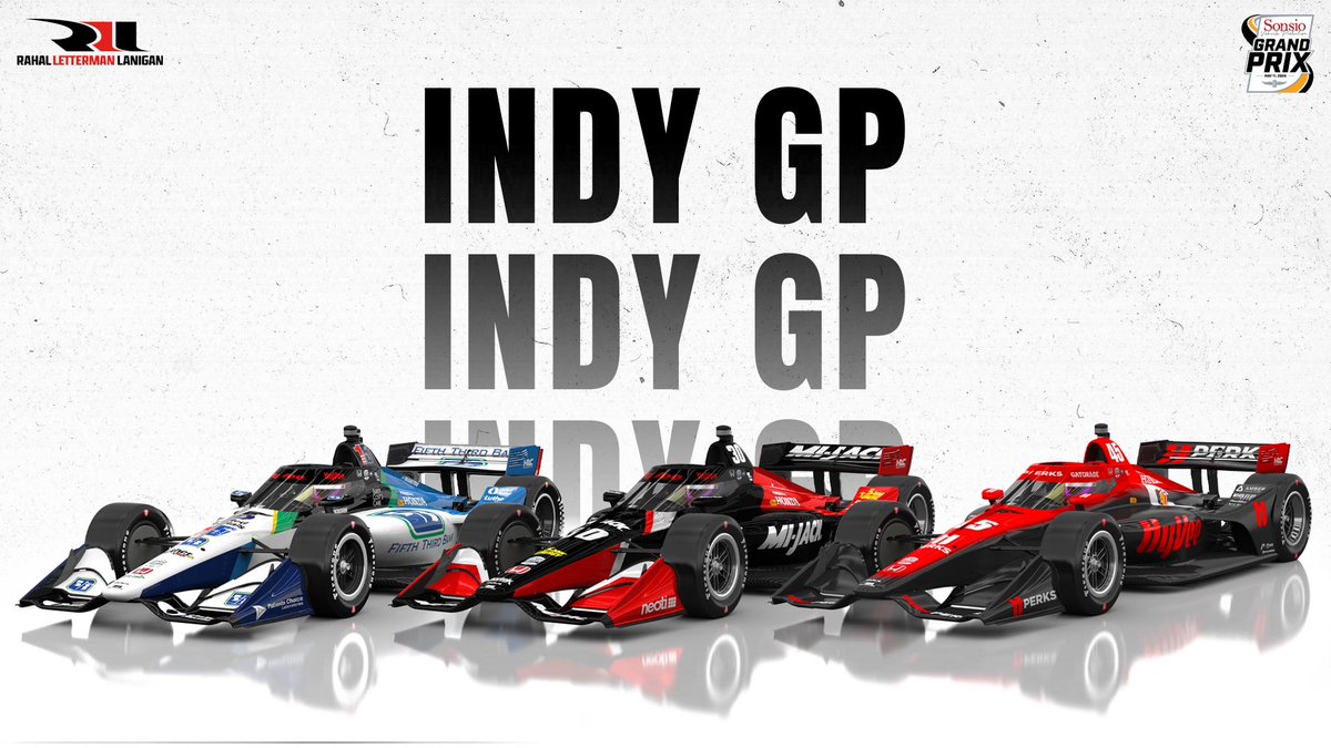 Back home at @IMS and the cars look 🔥 No. 15 @FifthThird • @GrahamRahal No. 30 @MiJackProducts • @PiFitti No. 45 @HyVee • @lundgaardoff Link to the pre-race release here: bit.ly/3ws4Kro
