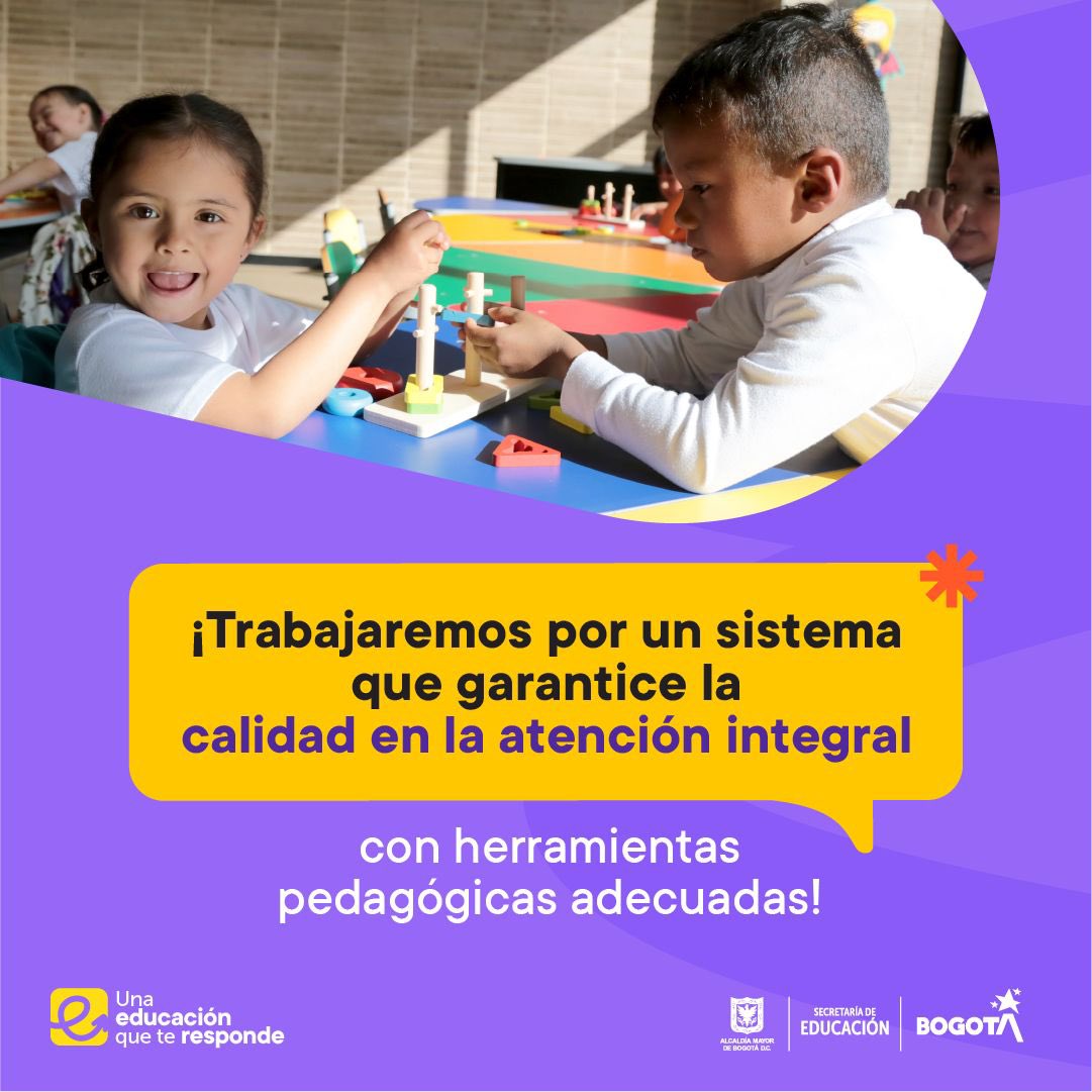 Todas las niñas y niños de 0 a 5 años tienen la posibilidad de acceder a atención integral en salud, nutrición, educación inicial de calidad y recreación. Lo haremos en trabajo articulado con @Educaciónbogotá, @Integracionbta, @SectorSalud y @CulturaenBta