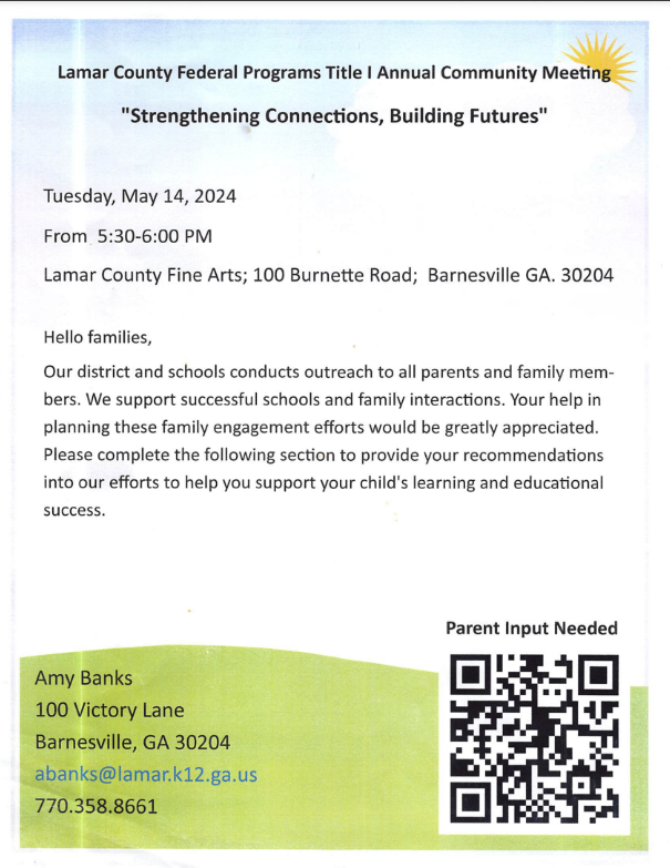 Lamar County Federal Programs Title I Annual Community Meeting