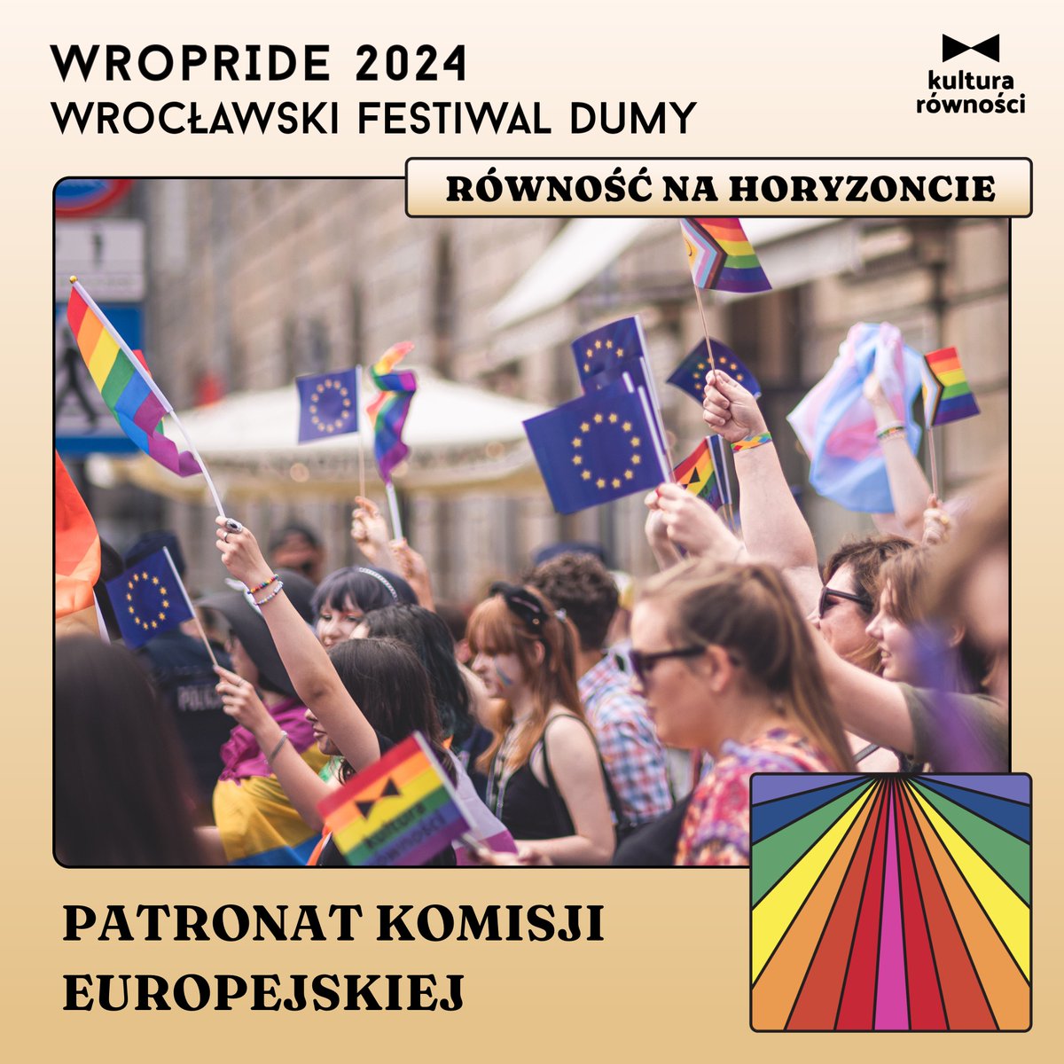 Równość na horyzoncie! Pod takim hasłem równo za miesiąc przejdzie przez Wrocław #MarszRówności🏳️‍🌈. Miło nam poinformować, że ponownie objęliśmy patronat honorowy nad tym wydarzeniem

#KulturaRówności🏳️‍🌈 #UniaRówności 🇪🇺