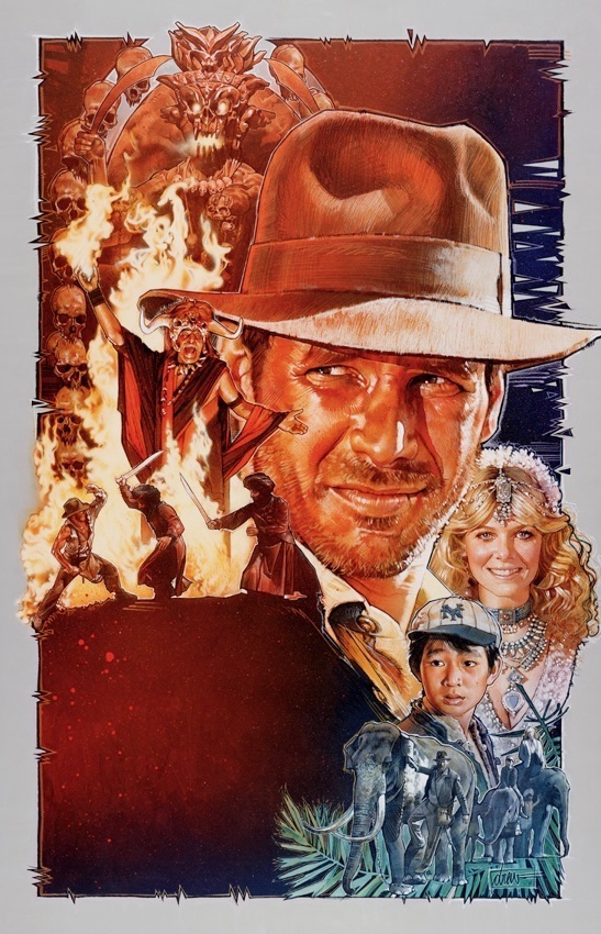 Happy Anniversary to #IndianaJones and the Temple of Doom, which premiered 40 years ago today 🎂 I did this piece in just a couple of days and it worked out really well. I think It's one of the prettiest posters I've ever made.