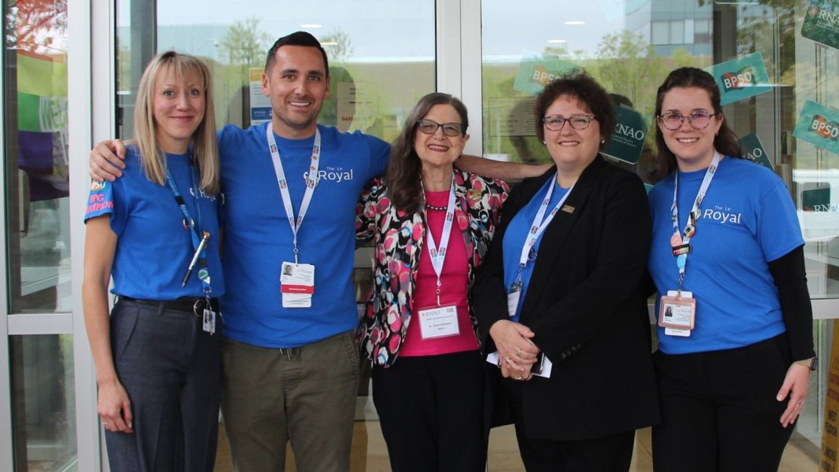 Celebrating National #NursingWeek with a visit from Dr. @DorisGrinspun, CEO of @RNAO, and @tdavis_tonya, RNAO long-term care best practice implementation coach, at Royal Ottawa Place (ROP)! 👋🏼 🏥 #BPSO #NursingWeek2024