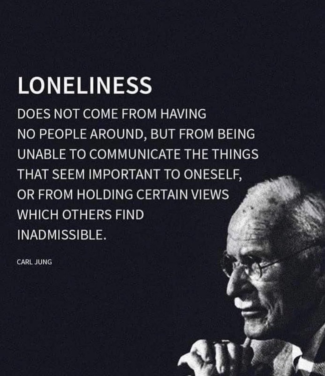 I can be alone. I cannot be where I am with people and feel lonely. - Me #carljung #griefdoctor #loneliness