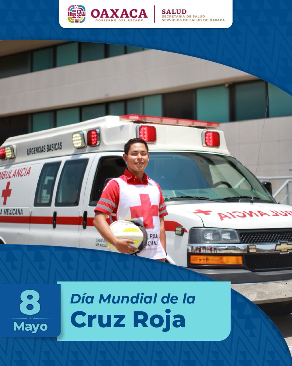 Hoy se conmemora el Día Mundial de la @CruzRoja_MX, desde los @SSO_GobOax reconocemos la labor humanista y heroica que desempeña todo el equipo que integra esta noble institución. Nuestro agradecimiento por estar ahí cuando más se necesita.