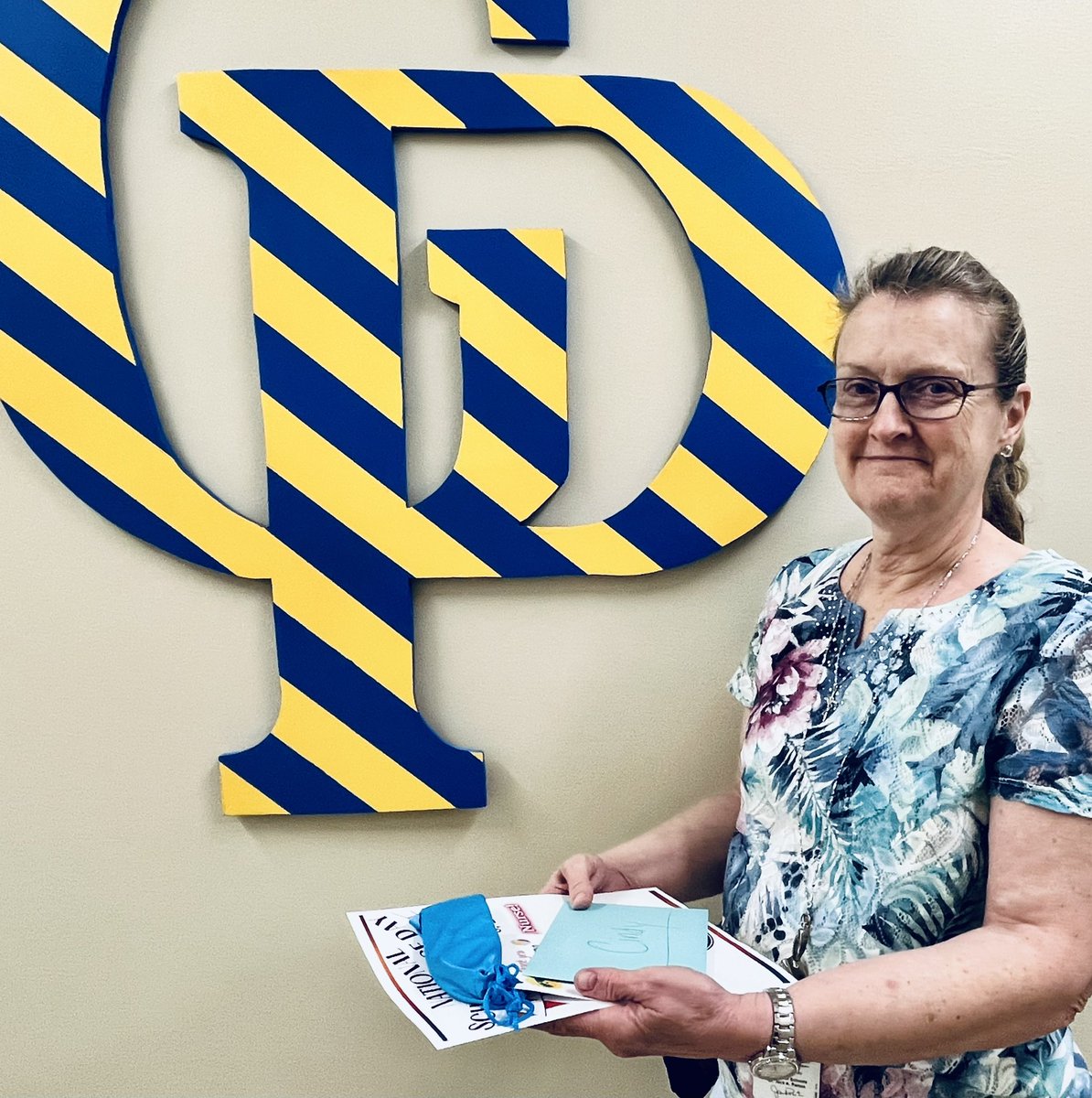Thank you Nurse Cindy Arp for your hard work, dedication and care that you’ve given to our students. 16 years at G-P is truly appreciated! Happy National School Nurses Day, Nurse Arp! 💙💛