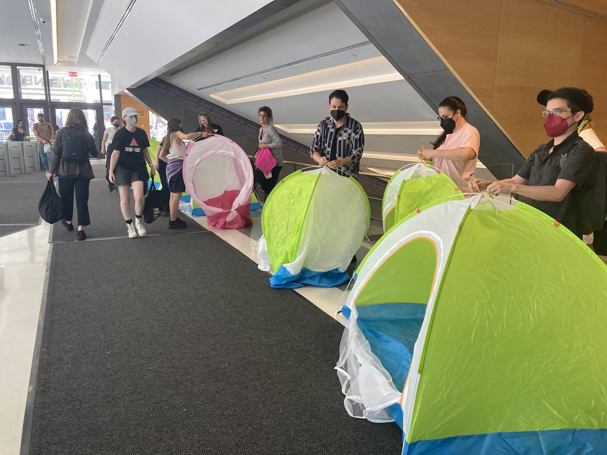 In a national first for this wave of Gaza divestment protests, *faculty* at the New School have just erected an encampment on campus, taking up the demands for divestment of their students who were suspended and arrested last week. Our story to come shortly.