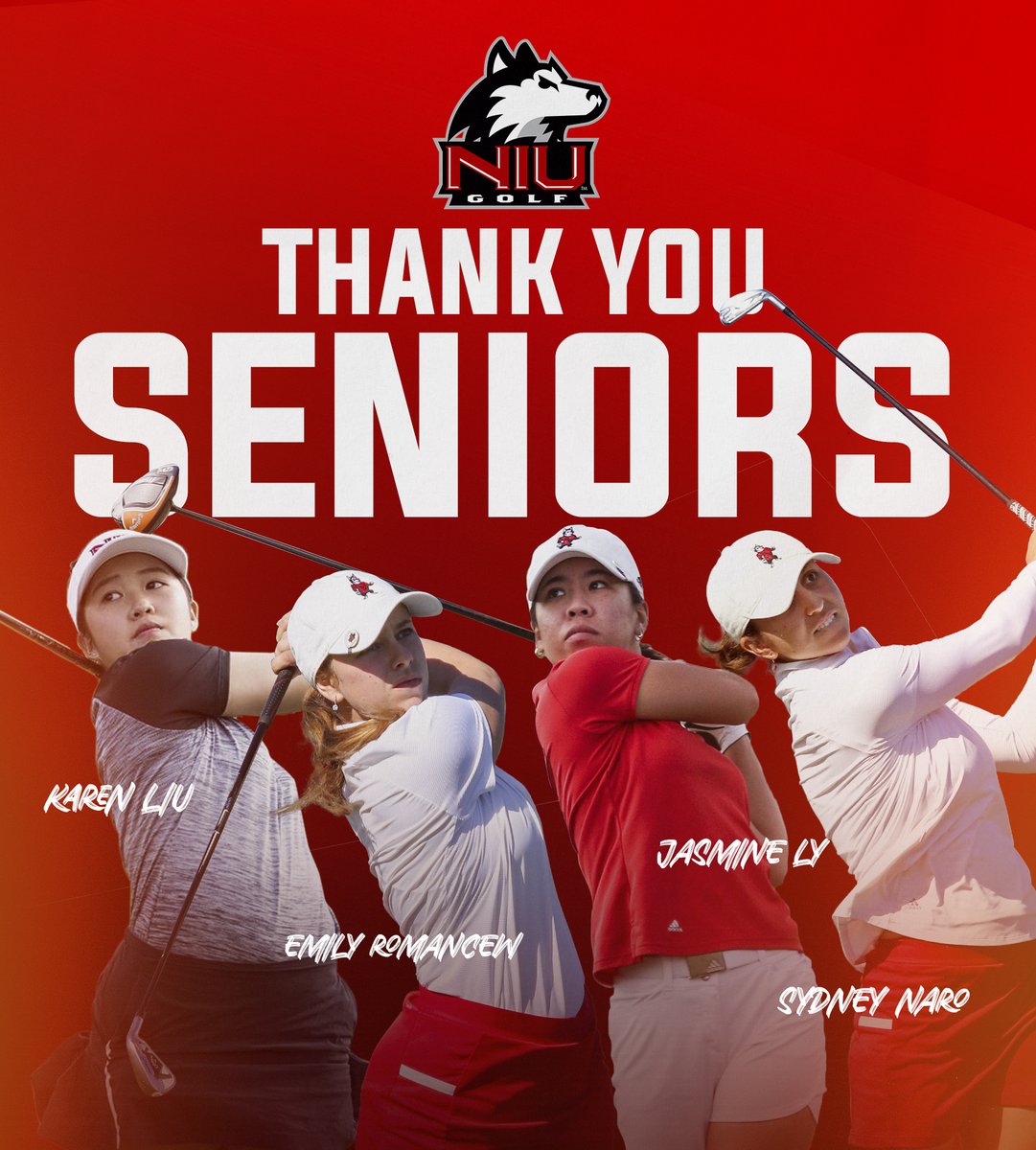 Thank you to Karen, Emily, Jasmine, and Sydney for giving your all to NIU women's golf! 

We will miss you but are so excited to watch the next chapter ⛳️🐾