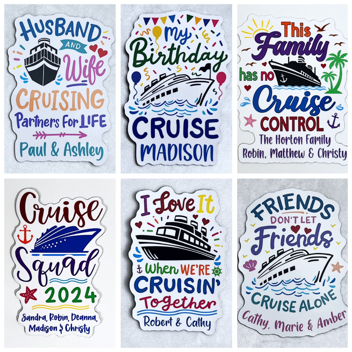 Custom/Personalized Cruise Magnets 
#cruise #cruiseship #cruising #royalcaribbean #carnivalcruise 
#familycruise #carnival #rccl #cruisemagnet #cruisedoor #doormagnets #custommagnets #cruisesquad #handmade #amazonhandmade #smallbusiness
amazon.com/dp/B0CCSQG74J